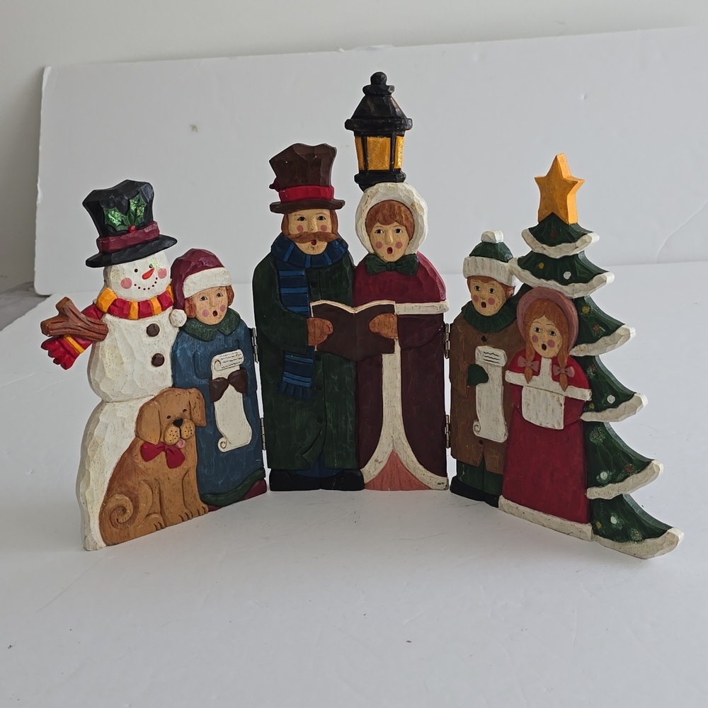 Vintage Kurt S. Adler Hinged Trifold Christmas Family Carolers Singing Decor